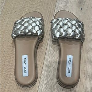 Steve Madden Metallic Braided Slide Sandals
